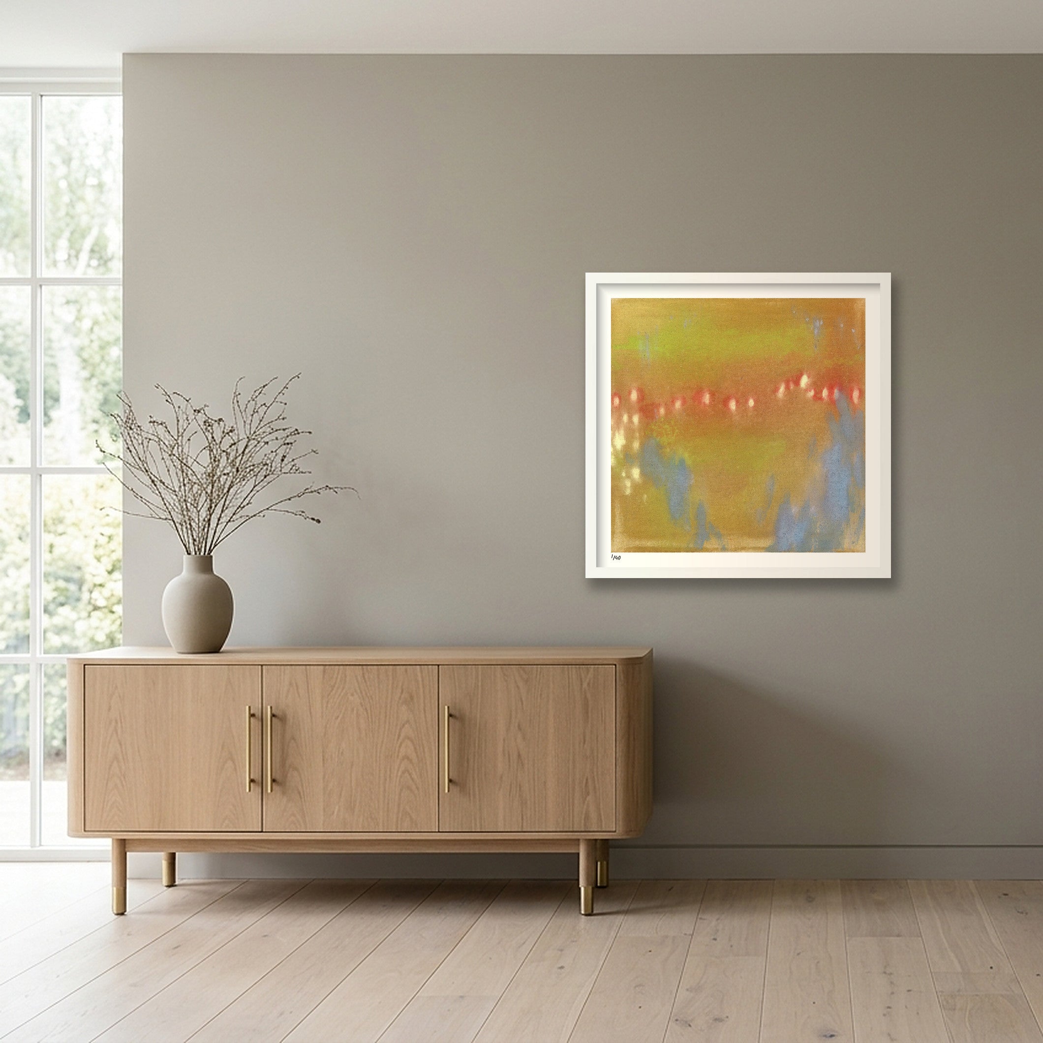 Meadow Meeting — 50×50cm, 20×20" White Frame